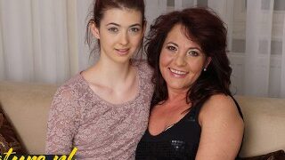 Granny’s 18-year-old student enjoys time with hairy tutor.