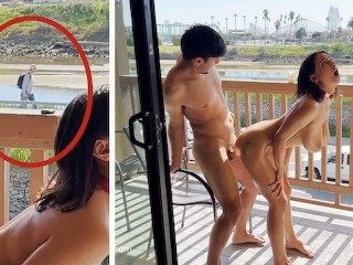 Publicly groping big boobs. Outdoor Muslim encounter.